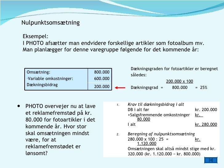 udregning af dækningsbidrag